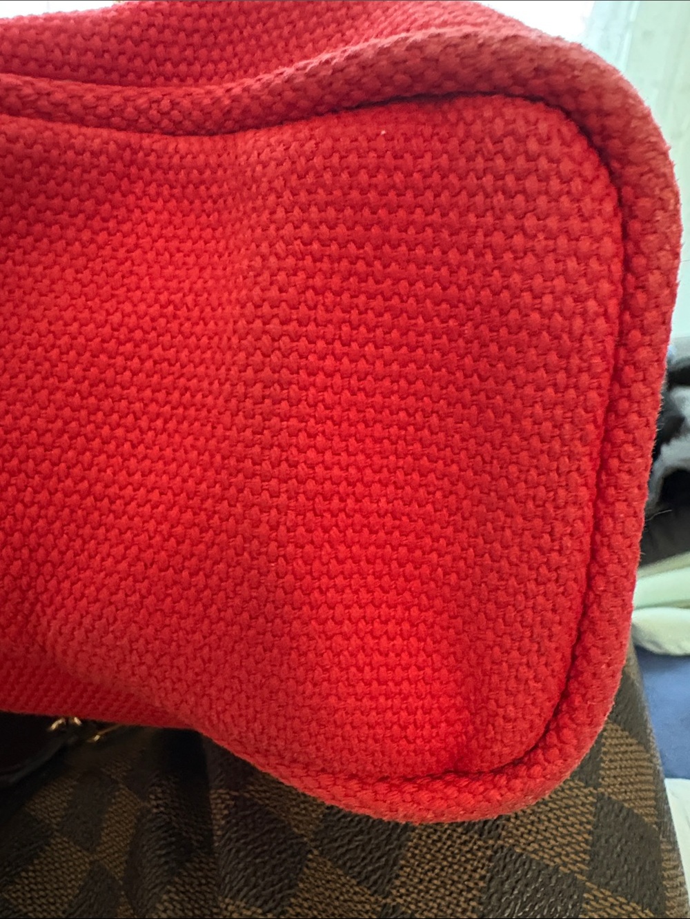 Louis Vuitton Antigua Cabas tote bag red canvas W/COA/ Horse Charm included -GUC - Picture 12 of 17